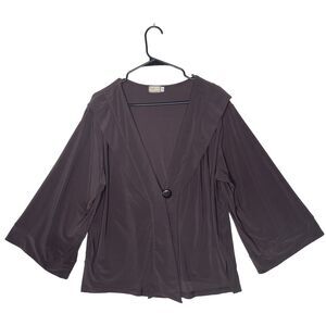 Sympli Women's Charcoal Open Front Top